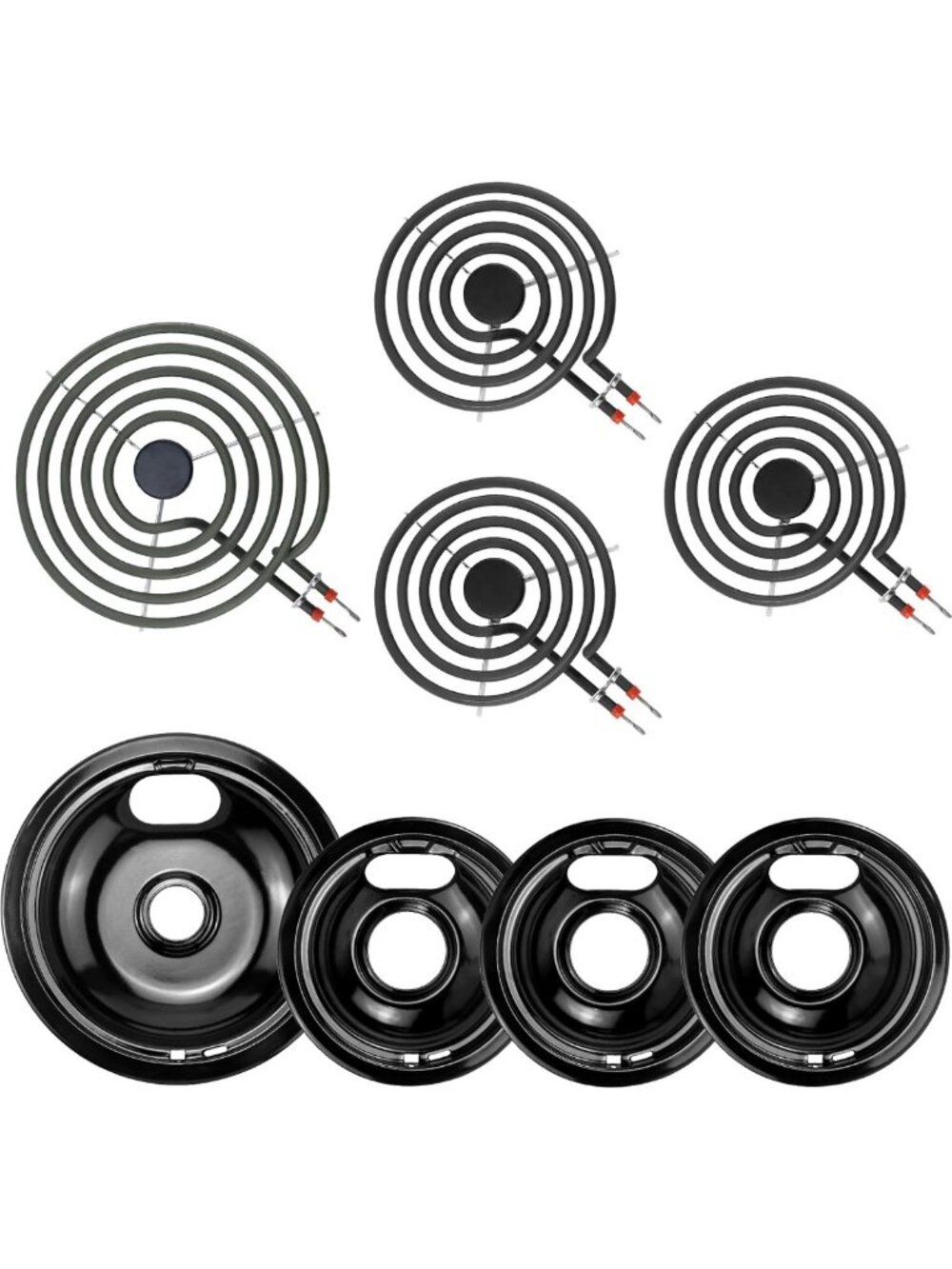 Electric Stove Burner Drip Pans Set - Universal Fit, Easy Clean, Durable